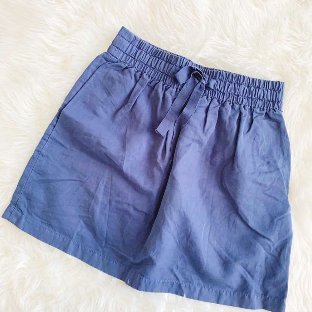 J Crew Faded Blue Elastic Mini Skirt